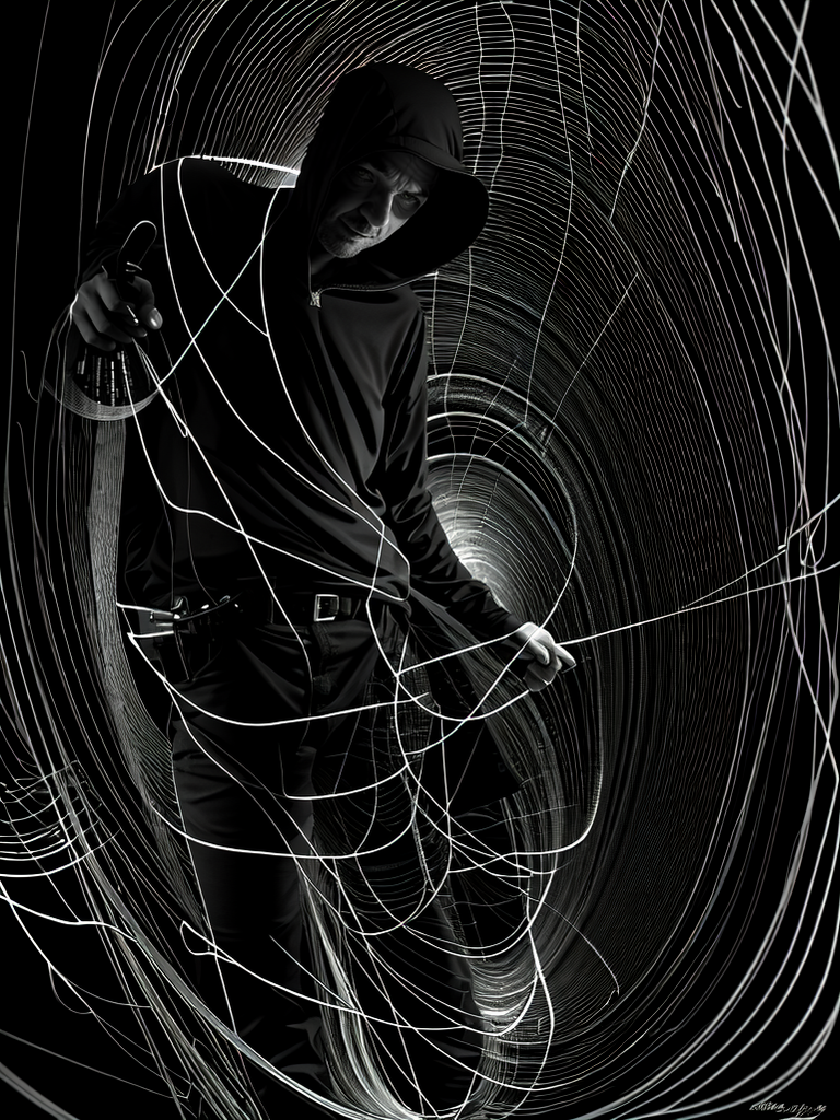 00005-hyperRealism_20-2620-Bob Orsillo style mysterious figure emerges from the shadows in a tangled mess of iridescent wires and glowing mesh, fucked sill.png